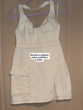 Urban Outfitters Cream Bustier Mini Dress with Pocket